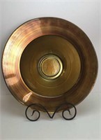 Large Glass Bowl with Metal Stand