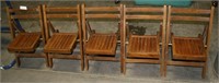 SET OF 5 CHILD'S WOODEN FOLDING CHAIRS