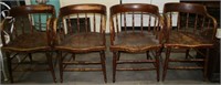 3 VTG. BARREL STYLE WOOD CHAIRS