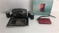 Canon PowerShot and Vivitar 35mm Cameras