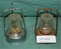 2 VTG. BATTERY OPERATED SMALL HANGING LANTERNS