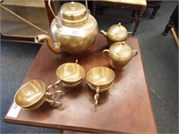 VINTAGE BRASS TEA SERVICE