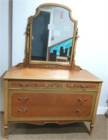 Hand-painted Sligh Antique Dresser with Mirror
