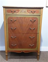 Hand-painted Sligh Antique Chest of Drawers