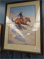 FRAMED FREDERICK REMINGTON ART PRINT