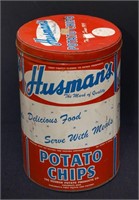Vtg Husman's Potato Chip Can