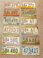 12 Vtg Indiana License Plates-1980-1985