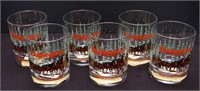 Budweiser Clydesdale Christmas Lowball Glasses NOS