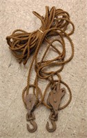 Vintage Pulleys w/rope