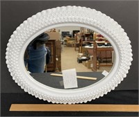 Vtg Plastic Hobnail Oval Mirror 1974