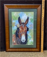 Framed Mule Print by artist John Ward