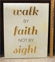 Walk by Faith Canvas Wall Hanging -15"X19"
