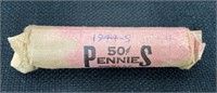 Roll of 1944-S Wheat Pennies