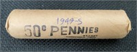 Roll of 1949S Wheat Pennies