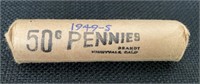 Roll of 1949S Wheat Pennies