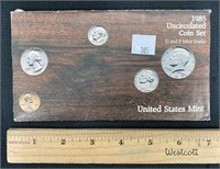 US Mint 1985 Uncirculated Coin Set-D & P Marks