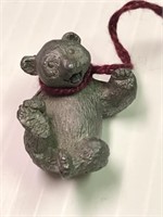 Pewter Teddy Bear laying