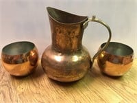 Copper & Brass Pitcher & cups