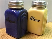 Vintage Shakers 1920's-40's Pair-Flour, Sugar