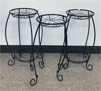 Balck Metal Wire Plant Stands-Set of Three