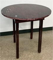 Reddish Brown Painted Wood Table - 30"