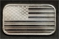 1 Troy Oz .999 Silver Bar - American Flag
