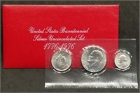 1976 Bicentennial Silver 3-Coin Uncirculated Set