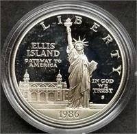 1986-S US Ellis Island Comm. Proof Silver Dollar
