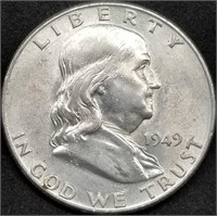 1949-P Franklin Silver Half Dollar BU