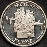 1 Troy Oz .999 Silver Round - The Right to Vote