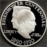 1990-P Eisenhower Comm. Proof Silver Dollar