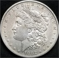 1882-O US Morgan Silver Dollar AU+ Nice