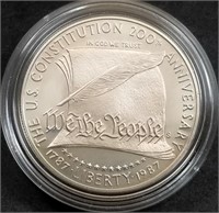 1987-S US Constitution Comm. Proof Silver Dollar
