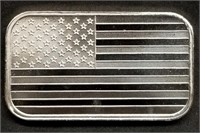 1 Troy Oz .999 Silver Bar - American Flag