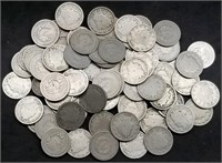 80 Nice Liberty V Nickels, 2 Rolls