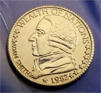 1982 Adam Smith 1/20oz .999 Gold Coin BU