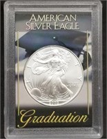 2005 1oz Silver Eagle BU Graduation Slab