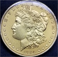 1884-O US Morgan Silver Dollar BU Enameled