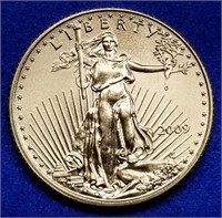 2009 US $5 1/10th oz Gold American Eagle BU
