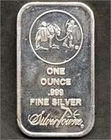 1 Troy Oz .999 Silver Bar - Silvertowne Prospector