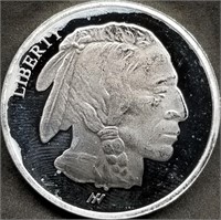 1 Troy Oz .999 Silver Indian Head/Buffalo Round