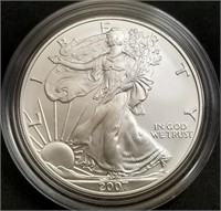 2007-W 1oz Burnished Silver Eagle in Capsule