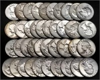 BU Roll 1964 Washington 90% Silver Quarters $10