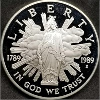 1989-S US Liberty Comm. Proof Silver Dollar