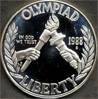 1988-S Olympics Proof Silver Dollar