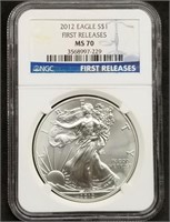2012 1oz Silver Eagle NGC MS70 First Releases