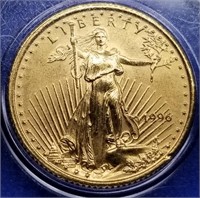 1996 US $5 1/10th oz Gold American Eagle