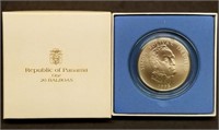1973 Panama Silver 20 Balboas 4+ Troy Oz Coin
