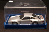 Silver Porsche Model Car