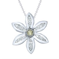 14KT White Gold 1.40ctw Diamond Pendant with Chain